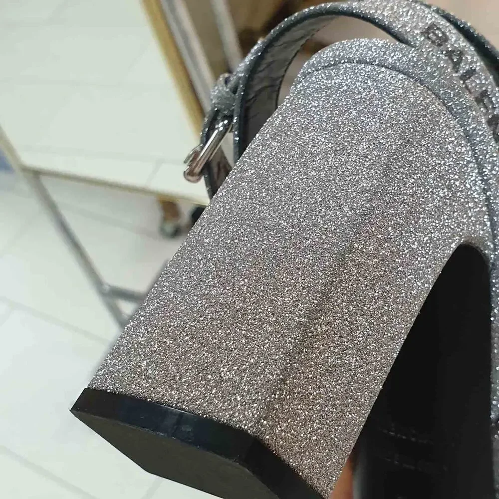 Balenciaga Round Glitter Logo Sandals Sz.38 - Picture 4 of 8